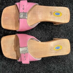 Dr scholls pink slip on sandals